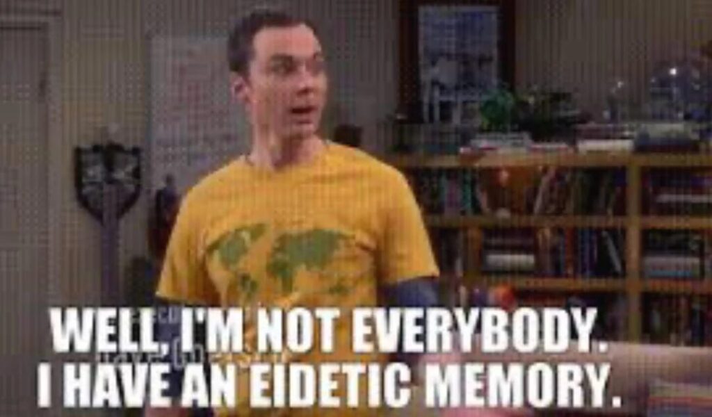 Sheldon cooper has Eidetic Memory. 

(high frequency GRE words)

(Words learnt in context tend to remain in memory for much longer than words memorised.)