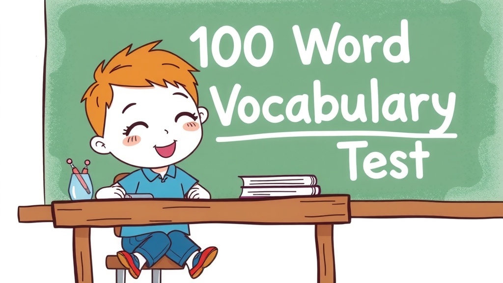 100 word vocabulary test for kids online with free printable pdf